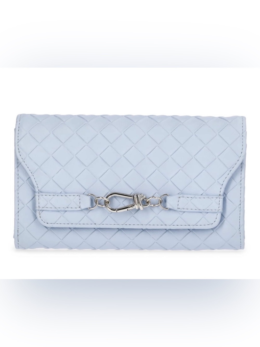 Time and Tru Scarlet Envelope Wallet in bashful blue with Silver Hardware NWT